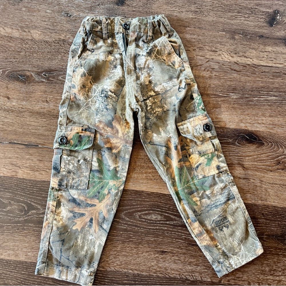 Boys Camouflage Cargo Pants - Green/Brown Camo